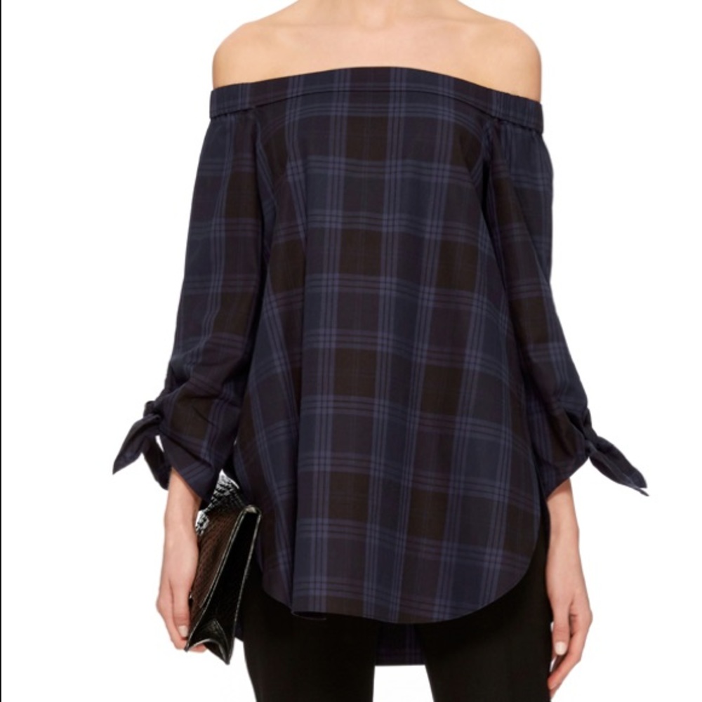 🎈HP 11/20🎈Tibi Off The Shoulder Plaid Tunic